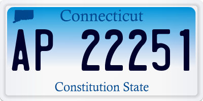 CT license plate AP22251
