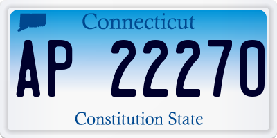 CT license plate AP22270
