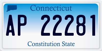 CT license plate AP22281