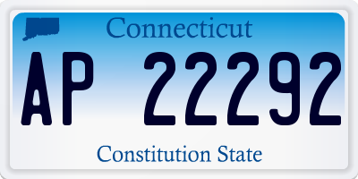 CT license plate AP22292