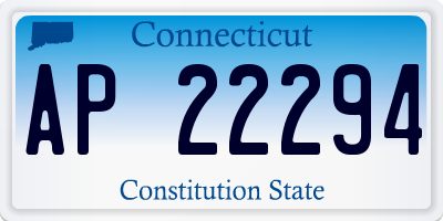 CT license plate AP22294