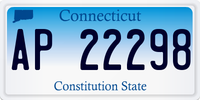 CT license plate AP22298