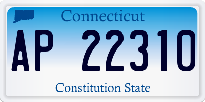 CT license plate AP22310