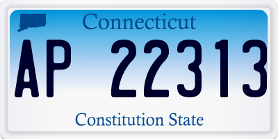 CT license plate AP22313