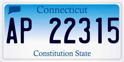 CT license plate AP22315