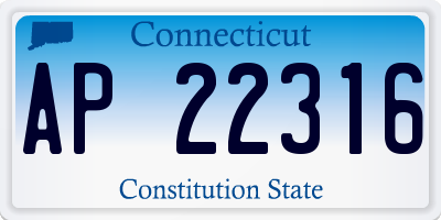 CT license plate AP22316