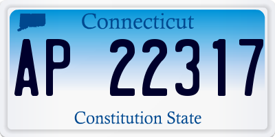 CT license plate AP22317