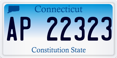 CT license plate AP22323