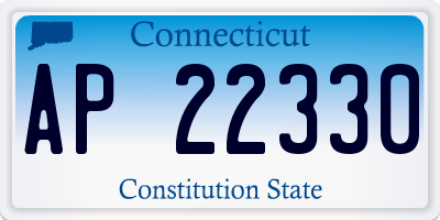 CT license plate AP22330
