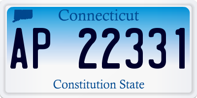 CT license plate AP22331