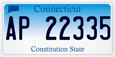 CT license plate AP22335