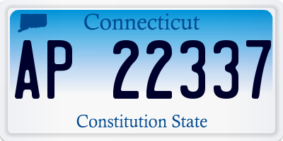 CT license plate AP22337