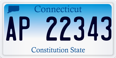 CT license plate AP22343