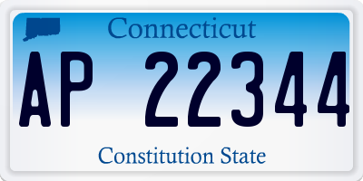 CT license plate AP22344