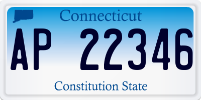 CT license plate AP22346