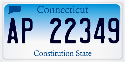 CT license plate AP22349
