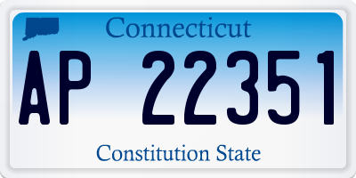 CT license plate AP22351