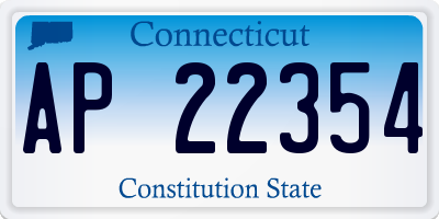 CT license plate AP22354