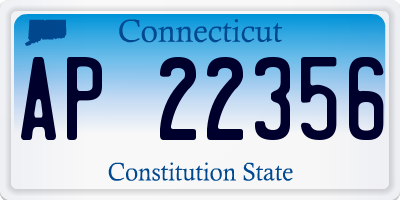 CT license plate AP22356