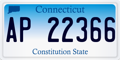 CT license plate AP22366