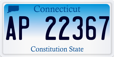 CT license plate AP22367