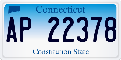 CT license plate AP22378