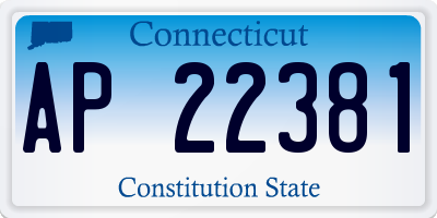 CT license plate AP22381