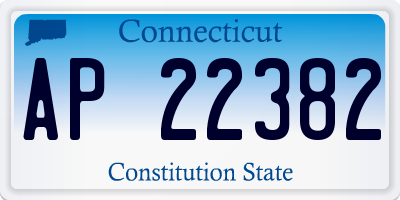 CT license plate AP22382