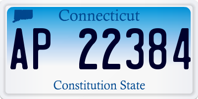 CT license plate AP22384