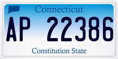 CT license plate AP22386