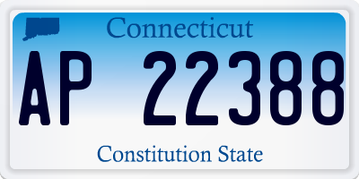 CT license plate AP22388