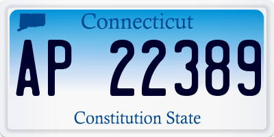CT license plate AP22389