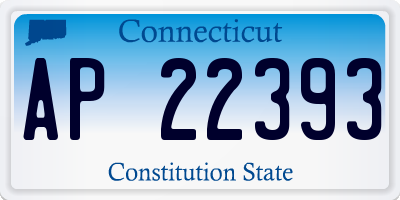 CT license plate AP22393