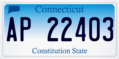 CT license plate AP22403
