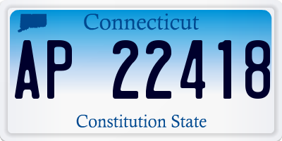 CT license plate AP22418