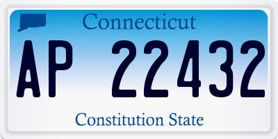 CT license plate AP22432
