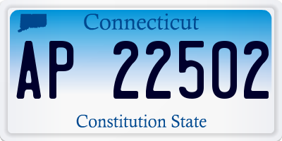 CT license plate AP22502