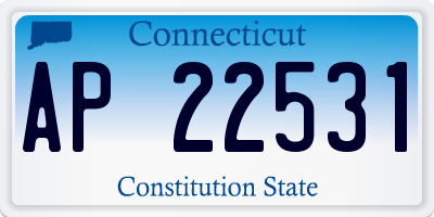 CT license plate AP22531
