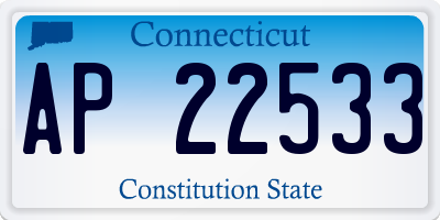 CT license plate AP22533