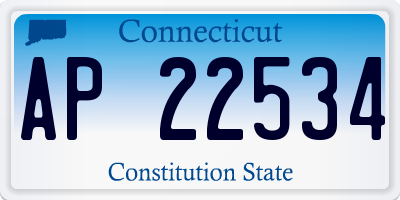 CT license plate AP22534