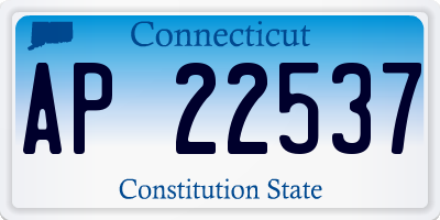 CT license plate AP22537