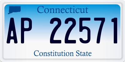 CT license plate AP22571