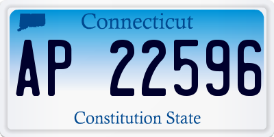 CT license plate AP22596
