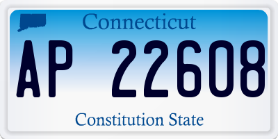 CT license plate AP22608
