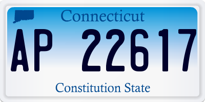 CT license plate AP22617