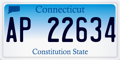 CT license plate AP22634