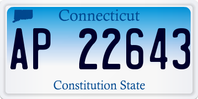 CT license plate AP22643