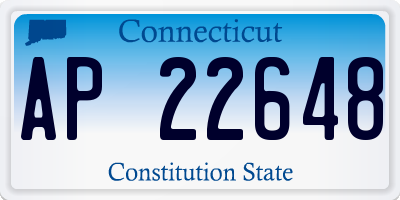 CT license plate AP22648