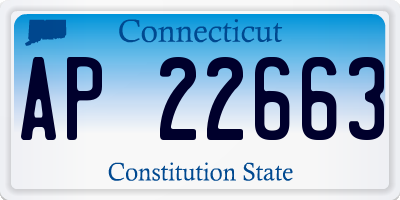 CT license plate AP22663
