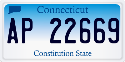 CT license plate AP22669